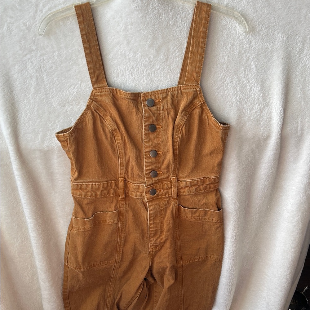 Universal Thread Carmel Brown Button-Front Jumpsu… - image 1